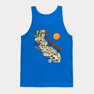 California State Map with Pictures Tank Top